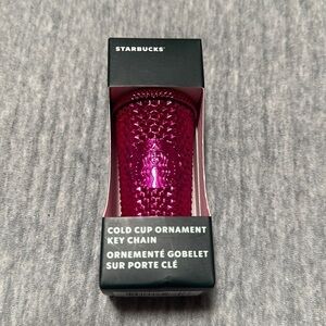Starbucks Metallic Pink Cold Cup Ornament / Keychain - New